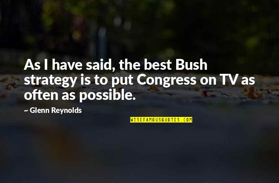 Fitzwalter Coat Quotes By Glenn Reynolds: As I have said, the best Bush strategy