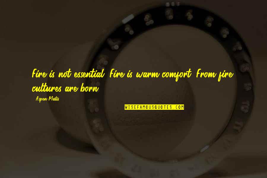 Fitzwilliam Darcy Love Quotes By Aspen Matis: Fire is not essential. Fire is warm comfort.