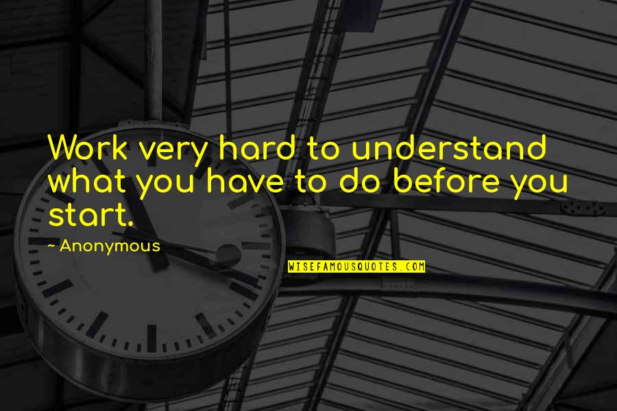 Fitzytv Quotes By Anonymous: Work very hard to understand what you have