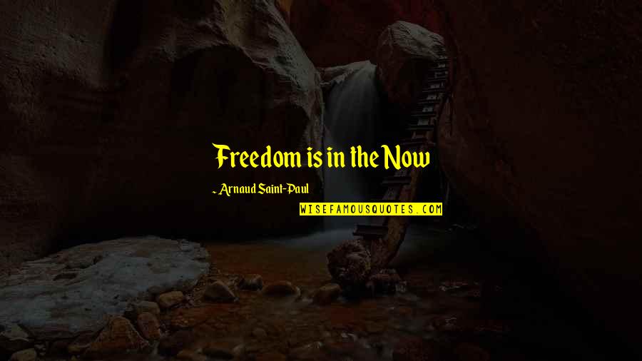 Fiution Quotes By Arnaud Saint-Paul: Freedom is in the Now