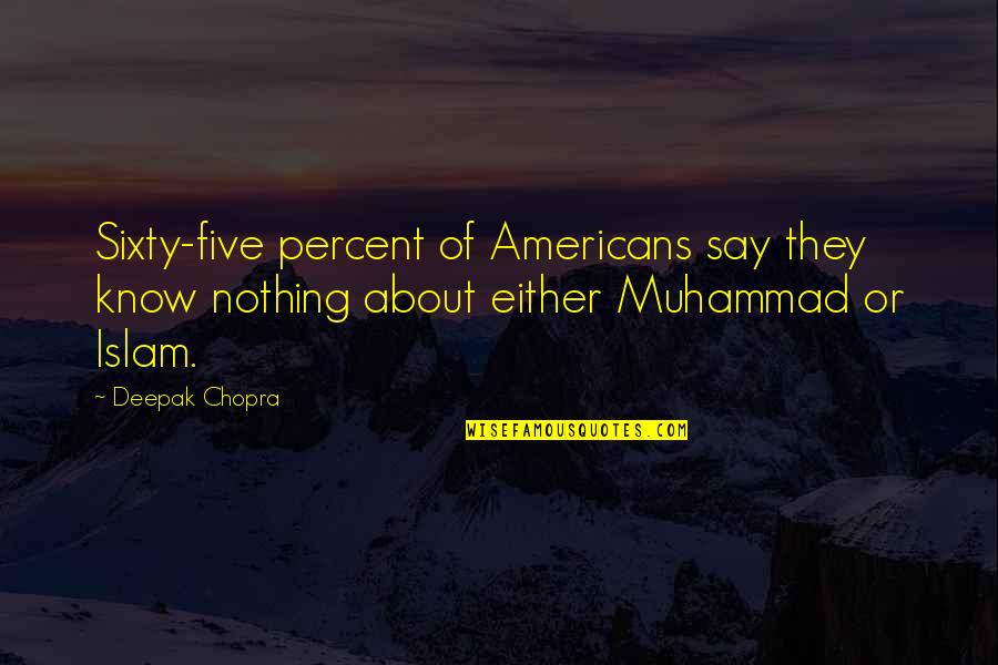Five Percent Quotes By Deepak Chopra: Sixty-five percent of Americans say they know nothing