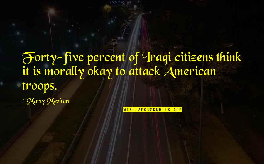 Five Percent Quotes By Marty Meehan: Forty-five percent of Iraqi citizens think it is