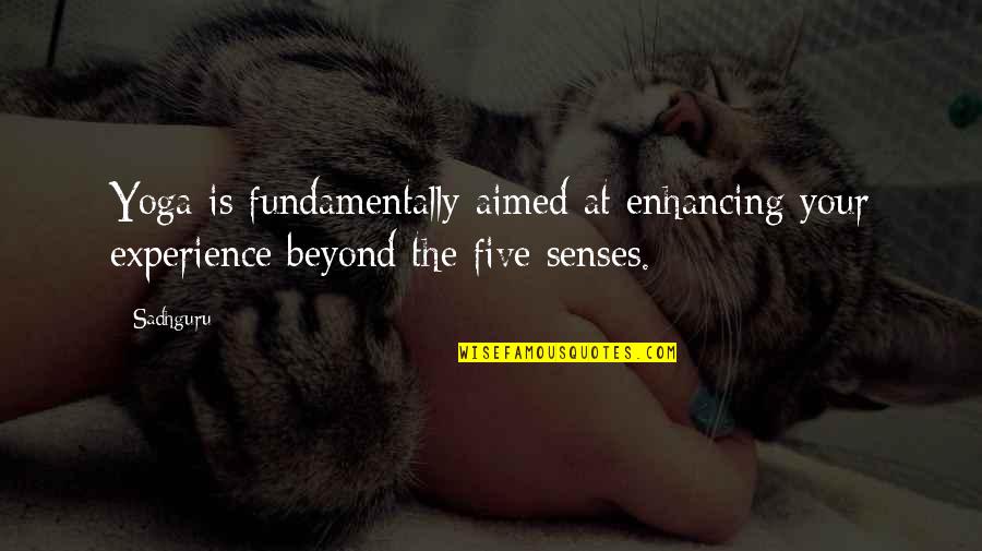 Five Senses Quotes By Sadhguru: Yoga is fundamentally aimed at enhancing your experience