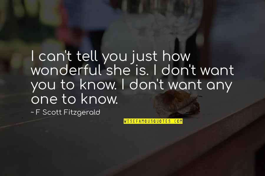 Five Tua Quotes By F Scott Fitzgerald: I can't tell you just how wonderful she