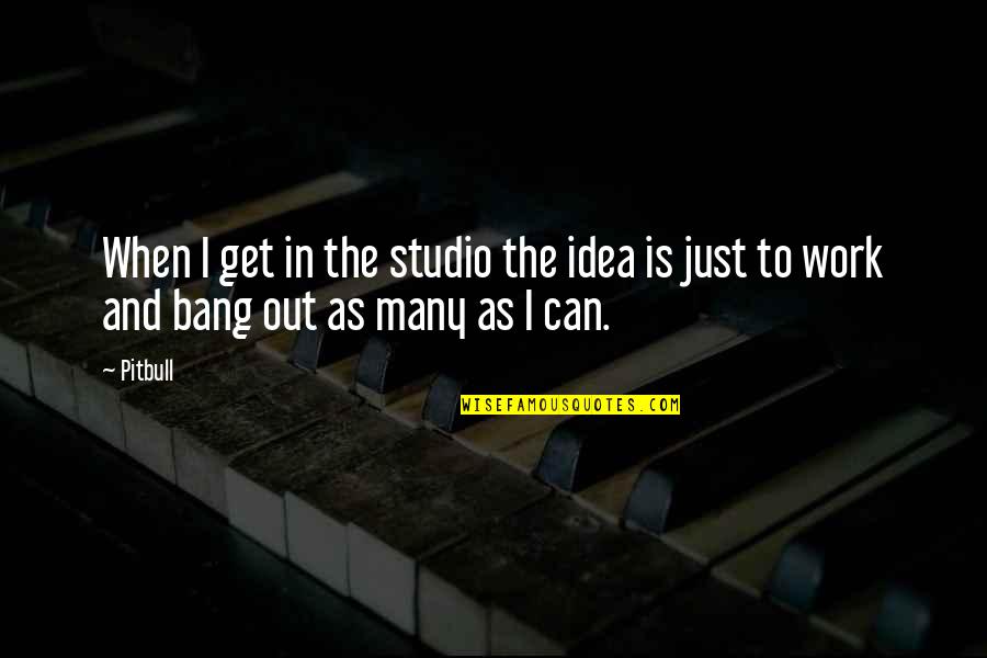 Five Year Engagement Violet Quotes By Pitbull: When I get in the studio the idea