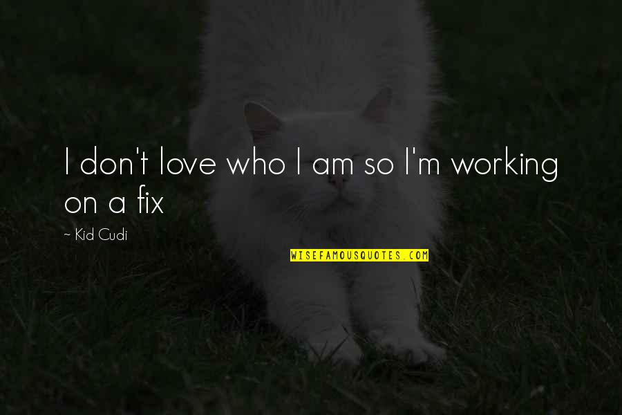 Fix It Love Quotes By Kid Cudi: I don't love who I am so I'm