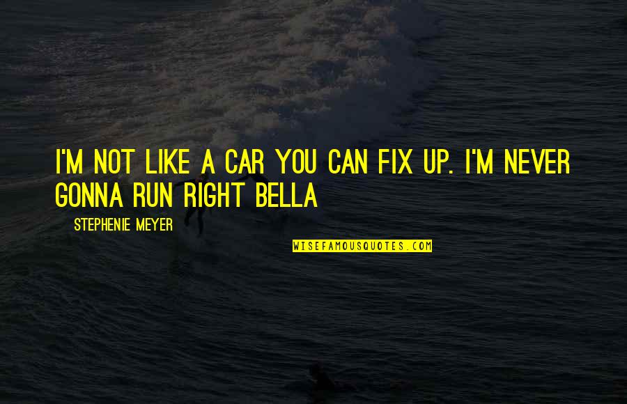Fix It Love Quotes By Stephenie Meyer: I'm not like a car you can fix