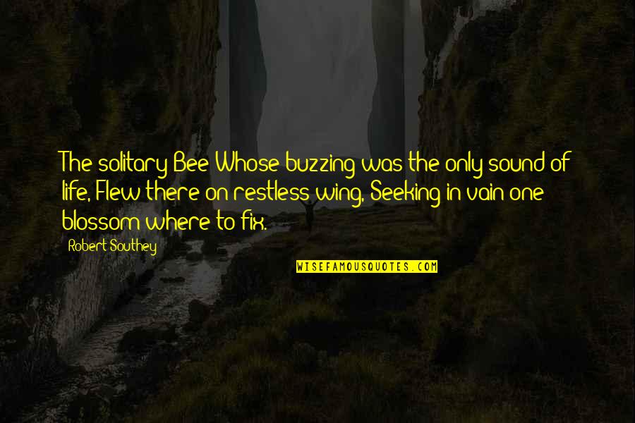 Fix My Life Quotes By Robert Southey: The solitary Bee Whose buzzing was the only Fix My Life Quotes By Robert Southey: The solitary Bee Whose buzzing was the only