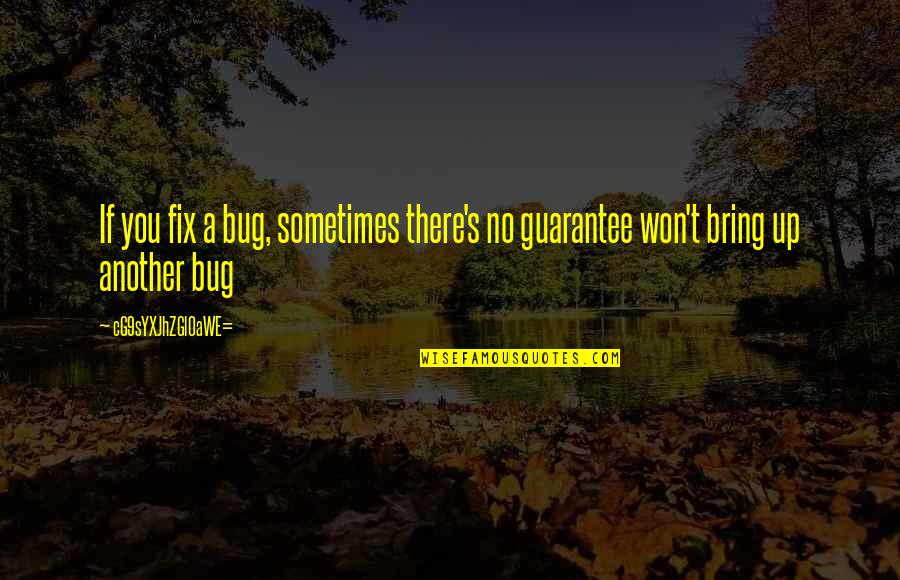 Fix You Quotes By CG9sYXJhZGl0aWE=: If you fix a bug, sometimes there's no