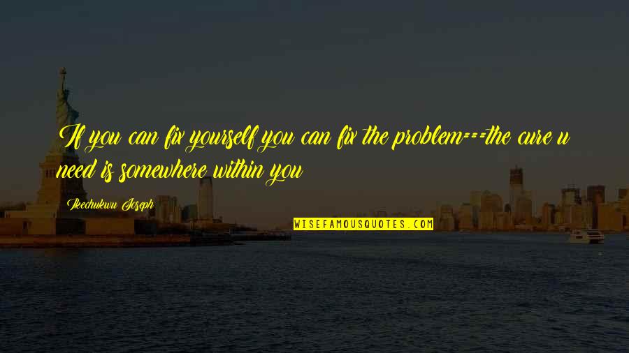 Fix You Quotes By Ikechukwu Joseph: If you can fix yourself you can fix