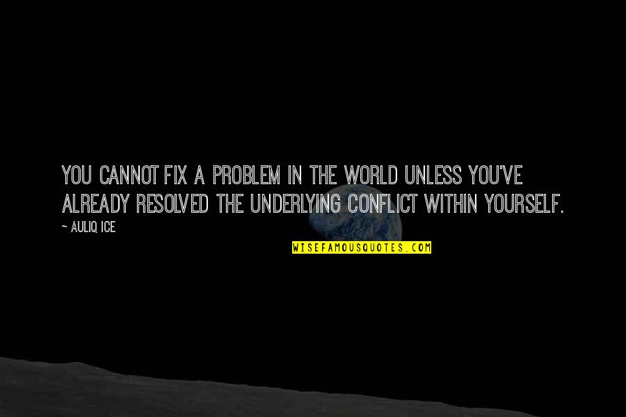 Fix Your Life Quotes By Auliq Ice: You cannot fix a problem in the world Fix Your Life Quotes By Auliq Ice: You cannot fix a problem in the world