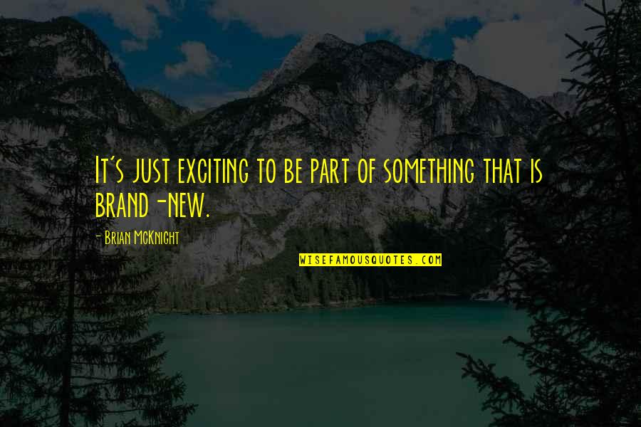 Fixar Quotes By Brian McKnight: It's just exciting to be part of something