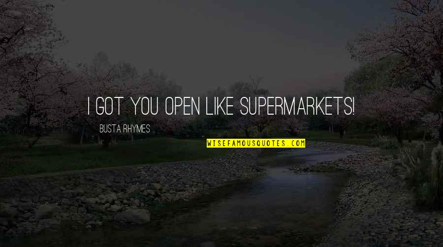Fixate Turkey Quotes By Busta Rhymes: I got you open like supermarkets! Fixate Turkey Quotes By Busta Rhymes: I got you open like supermarkets!