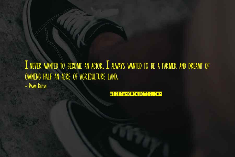Fj Llien Quotes By Pawan Kalyan: I never wanted to become an actor. I