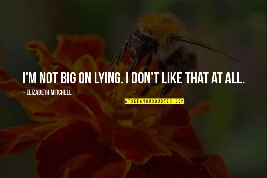 Fjellheisen Quotes By Elizabeth Mitchell: I'm not big on lying. I don't like