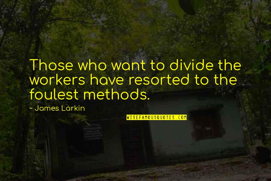 Fjordenes Quotes By James Larkin: Those who want to divide the workers have