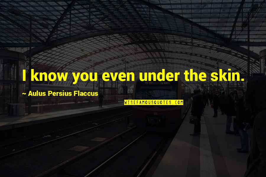Flaccus Quotes By Aulus Persius Flaccus: I know you even under the skin.