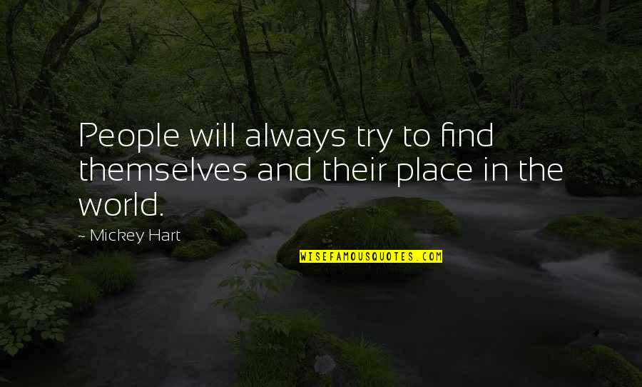 Flachauerhof Quotes By Mickey Hart: People will always try to find themselves and