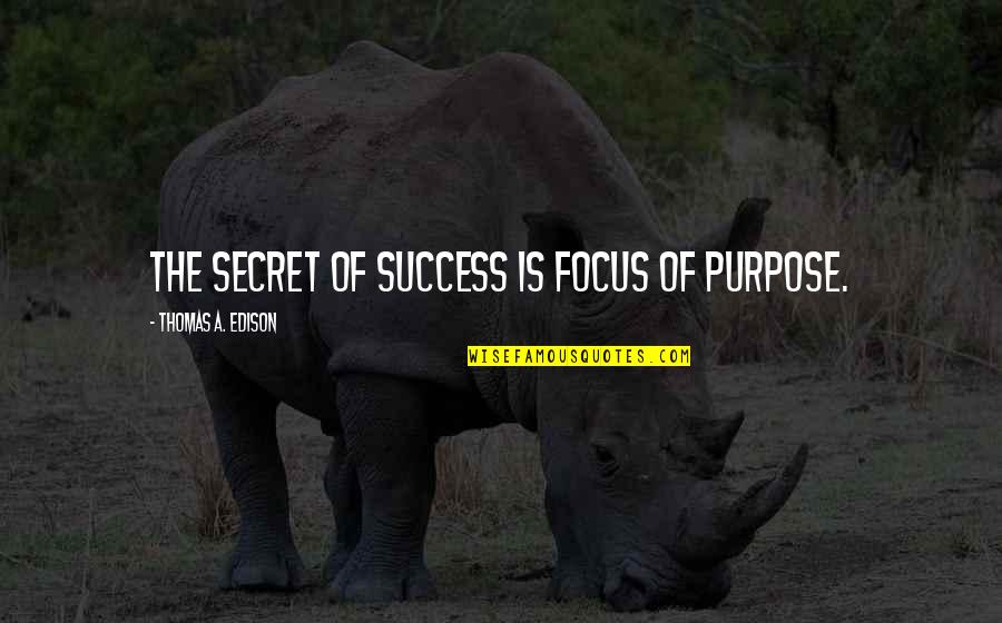 Flacidez Quotes By Thomas A. Edison: The secret of success is focus of purpose. Flacidez Quotes By Thomas A. Edison: The secret of success is focus of purpose.