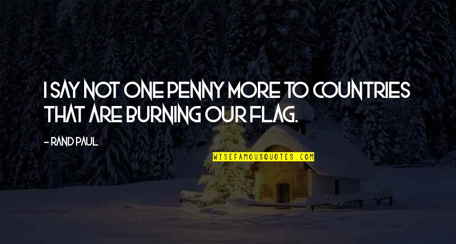 Flag Burning Quotes By Rand Paul: I say not one penny more to countries