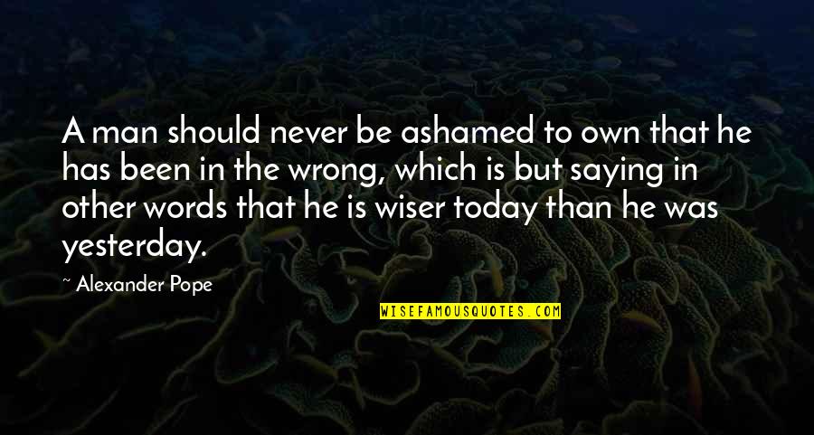 Flag Therapeutics Quotes By Alexander Pope: A man should never be ashamed to own Flag Therapeutics Quotes By Alexander Pope: A man should never be ashamed to own