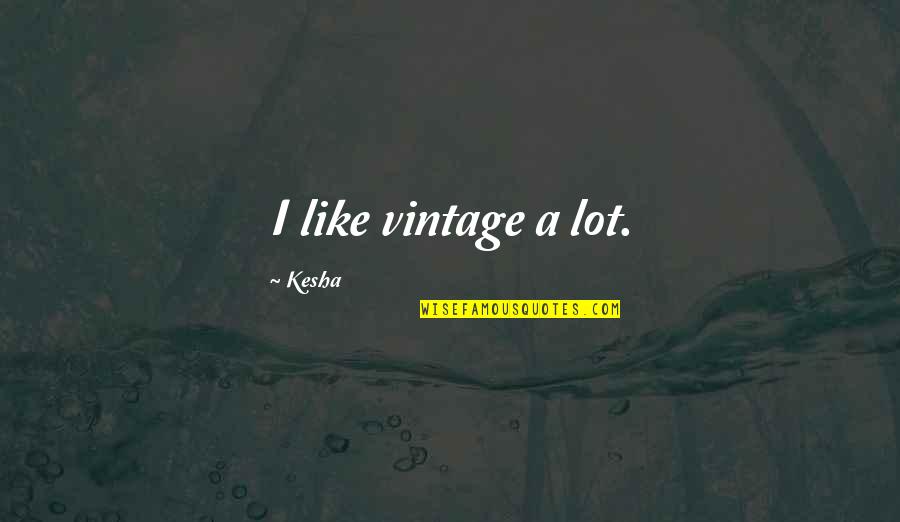 Flagitious Pronunciation Quotes By Kesha: I like vintage a lot.
