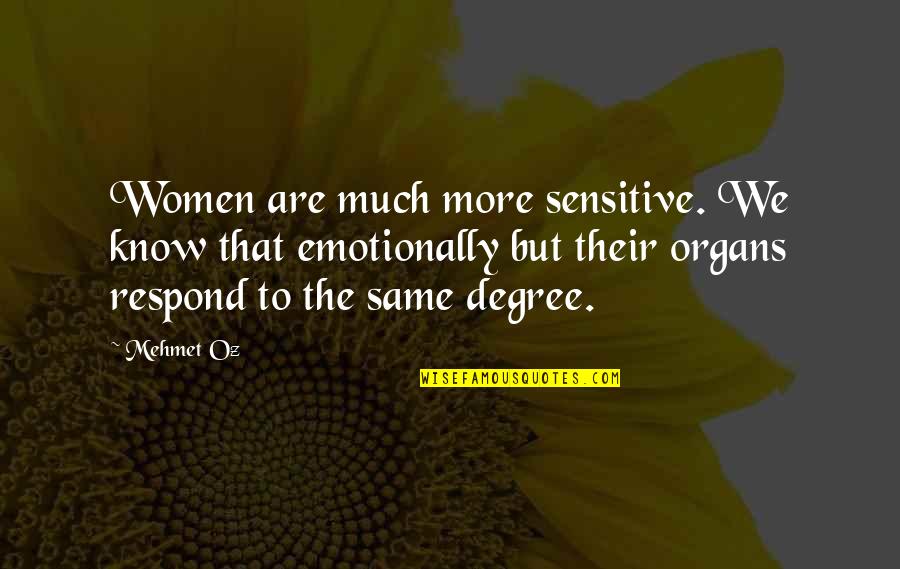 Flagrante Delicto Quotes By Mehmet Oz: Women are much more sensitive. We know that