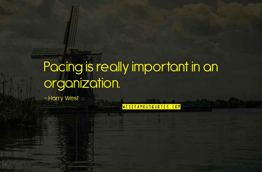 Flagrantes Significado Quotes By Harry West: Pacing is really important in an organization. Flagrantes Significado Quotes By Harry West: Pacing is really important in an organization.