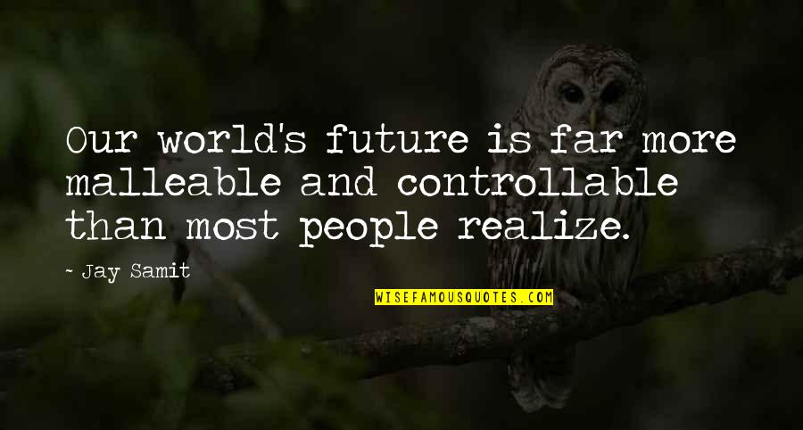 Flagstick Quotes By Jay Samit: Our world's future is far more malleable and