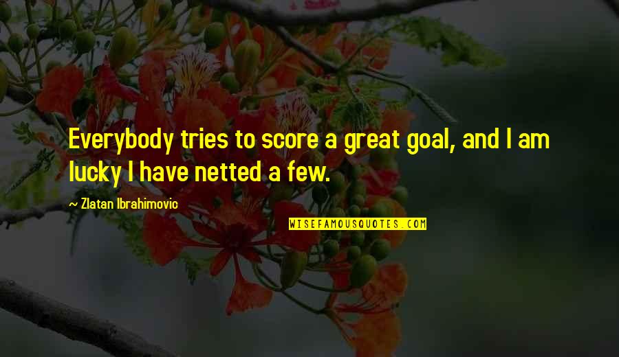 Flakey People Quotes By Zlatan Ibrahimovic: Everybody tries to score a great goal, and