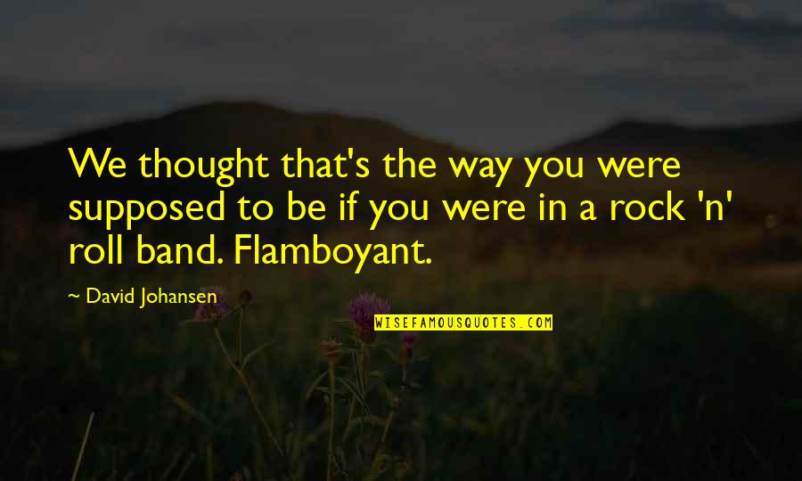Flamboyant Quotes By David Johansen: We thought that's the way you were supposed