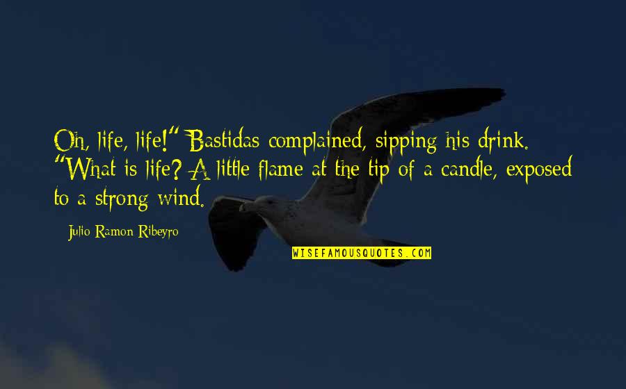 Flame And Life Quotes By Julio Ramon Ribeyro: Oh, life, life!" Bastidas complained, sipping his drink.