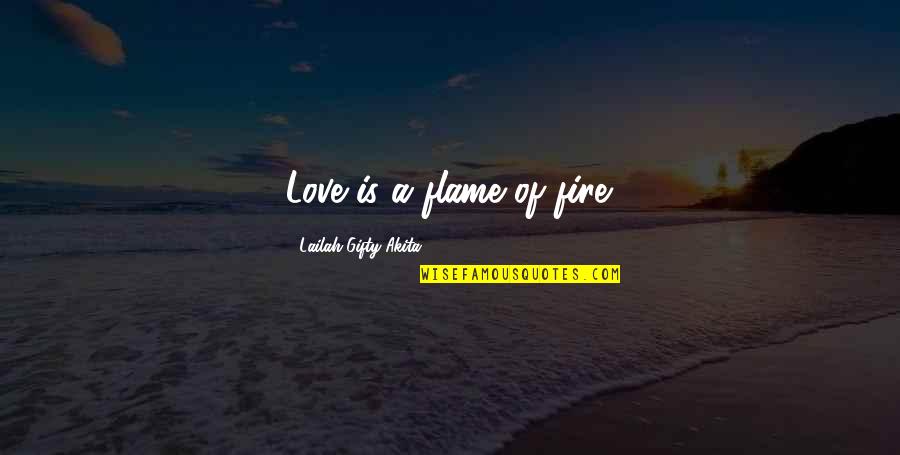 Flame And Life Quotes By Lailah Gifty Akita: Love is a flame of fire.
