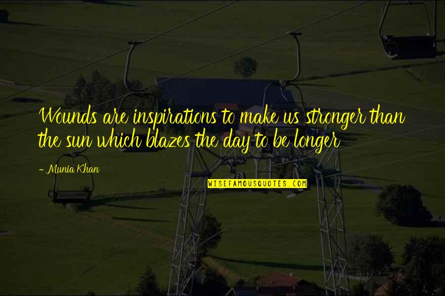 Flame Burn Quotes By Munia Khan: Wounds are inspirations to make us stronger than