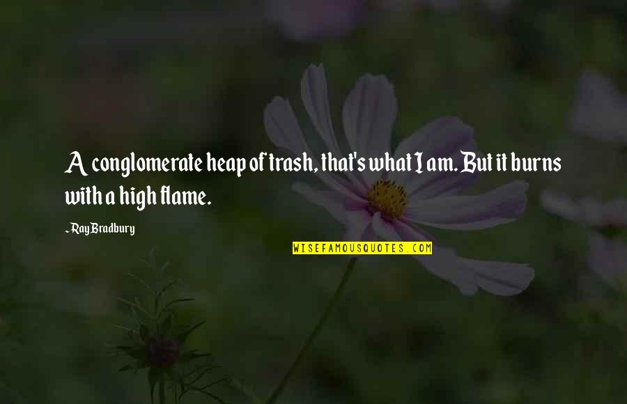 Flame Quotes By Ray Bradbury: A conglomerate heap of trash, that's what I