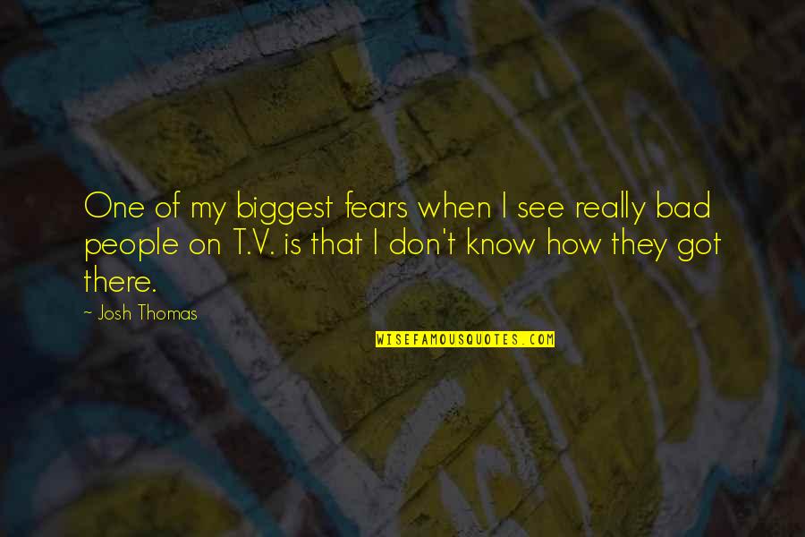 Flame Tank Quotes By Josh Thomas: One of my biggest fears when I see
