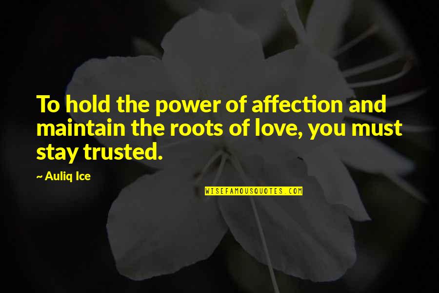 Flames Series Quotes By Auliq Ice: To hold the power of affection and maintain