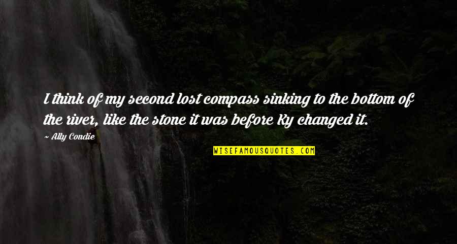 Flamingle Tote Quotes By Ally Condie: I think of my second lost compass sinking Flamingle Tote Quotes By Ally Condie: I think of my second lost compass sinking