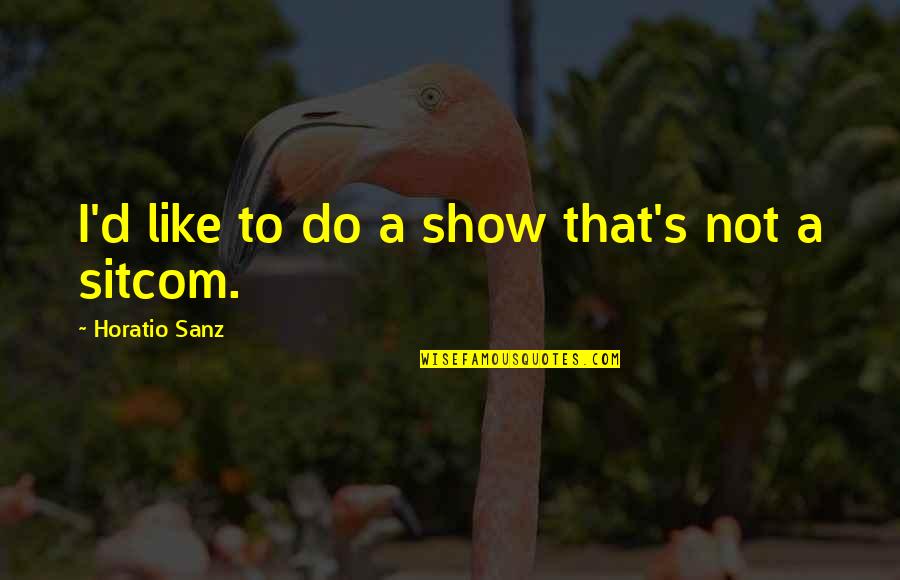 Flanagans Fittings Quotes By Horatio Sanz: I'd like to do a show that's not Flanagans Fittings Quotes By Horatio Sanz: I'd like to do a show that's not