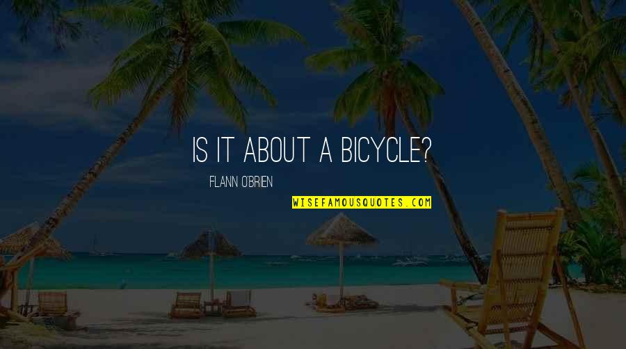 Flann Quotes By Flann O'Brien: Is it about a bicycle?