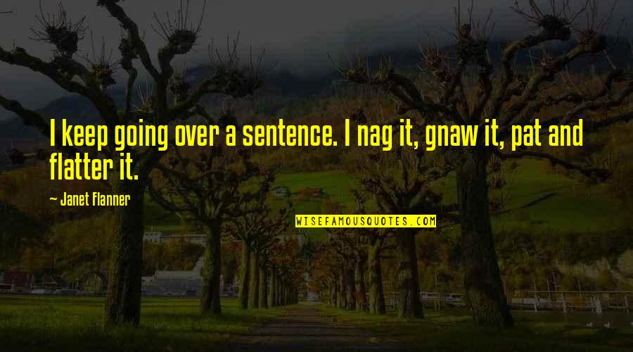 Flanner Quotes By Janet Flanner: I keep going over a sentence. I nag