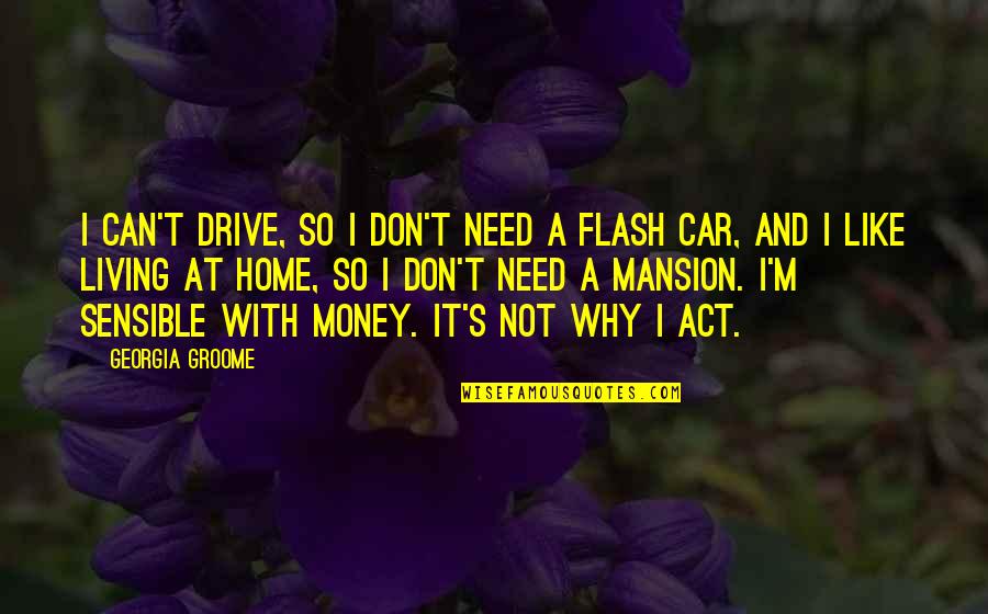 Flash Drive Quotes By Georgia Groome: I can't drive, so I don't need a