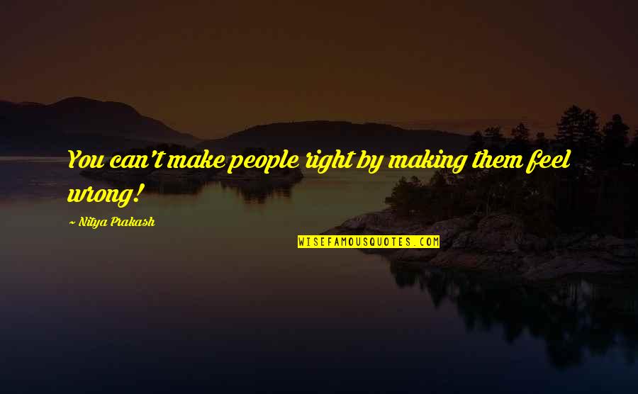 Flash Mcqueen Quotes By Nitya Prakash: You can't make people right by making them Flash Mcqueen Quotes By Nitya Prakash: You can't make people right by making them