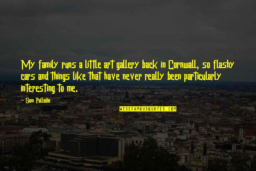 Flashy Quotes By Sam Palladio: My family runs a little art gallery back