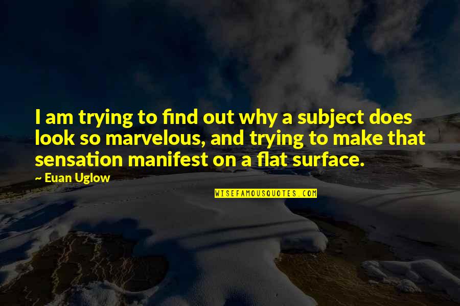 Flat Earther Quotes By Euan Uglow: I am trying to find out why a