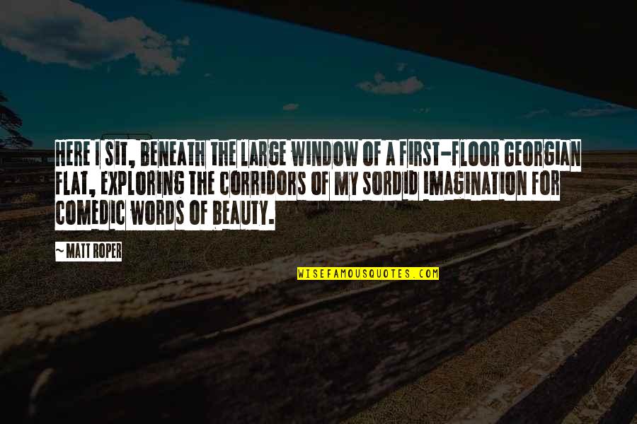 Flat Out Matt Quotes By Matt Roper: Here I sit, beneath the large window of