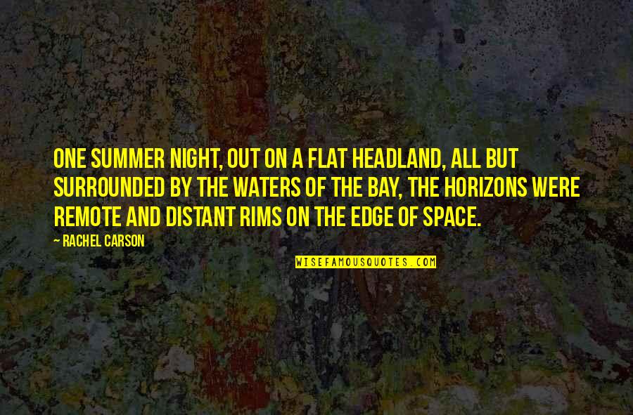 Flat Out Quotes By Rachel Carson: One summer night, out on a flat headland,