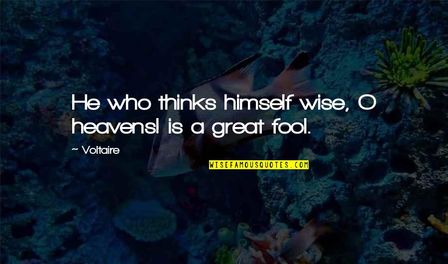 Flatmate Desk Quotes By Voltaire: He who thinks himself wise, O heavens! is