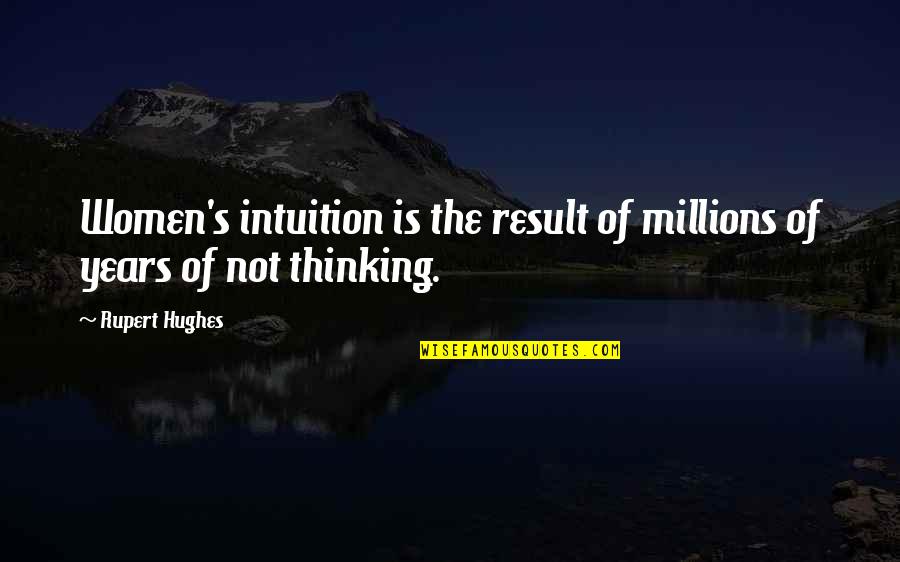 Flatness International Quotes By Rupert Hughes: Women's intuition is the result of millions of
