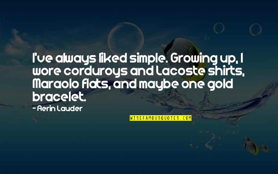 Flats Quotes By Aerin Lauder: I've always liked simple. Growing up, I wore